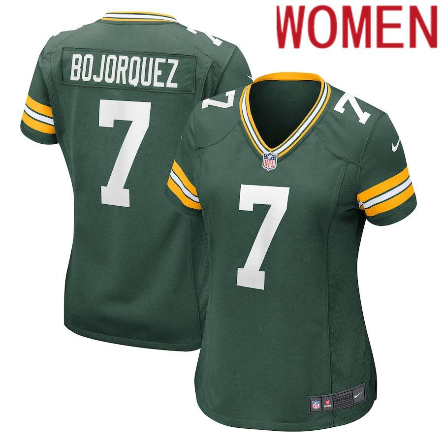 Women Green Bay Packers 7 Corey Bojorquez Nike Green Game NFL Jersey